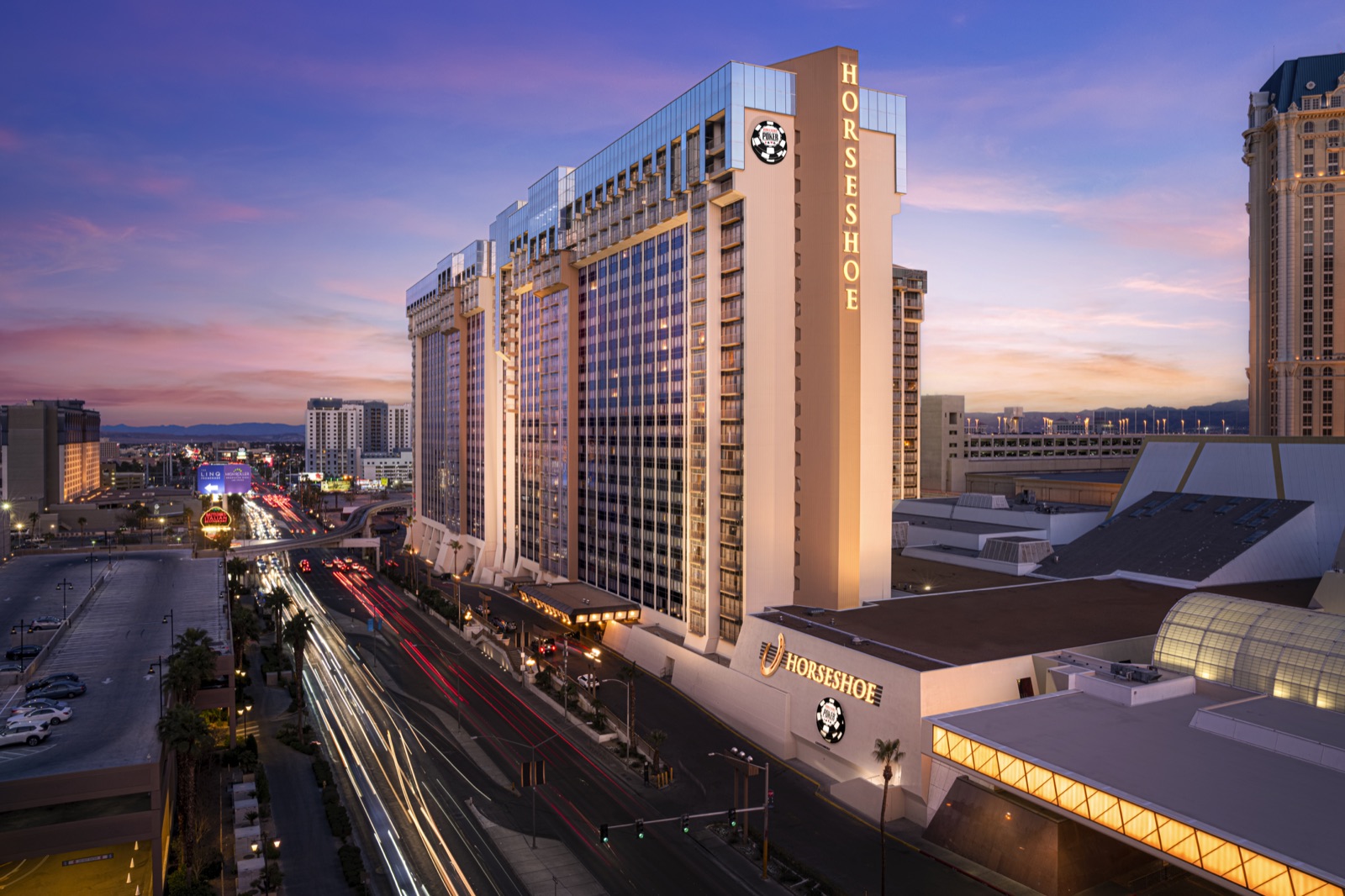 Horseshoe Las Vegas hotel tower on the Strip